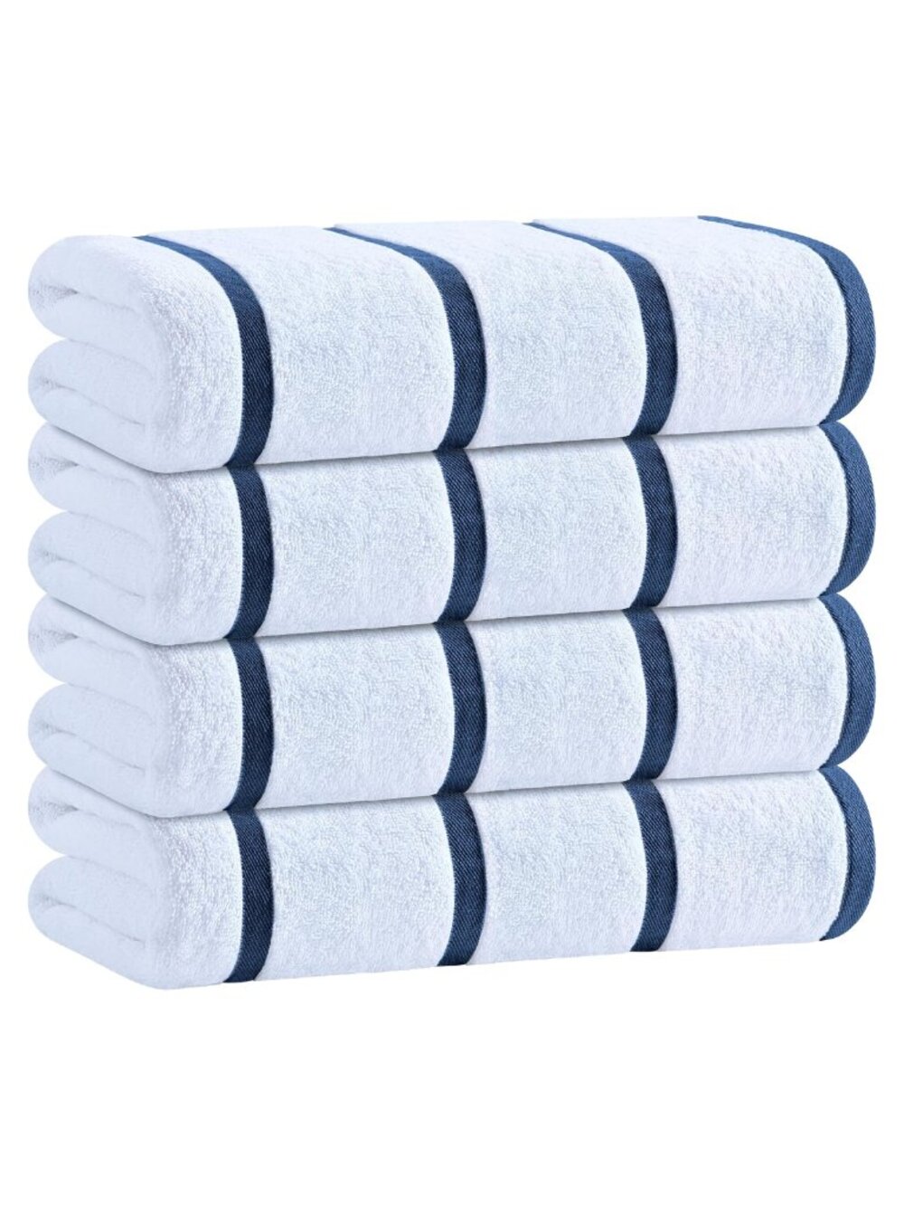 Oversized Cotton Pool Towels Ultra Absorbent Low Lint Striped Beach Towels 4